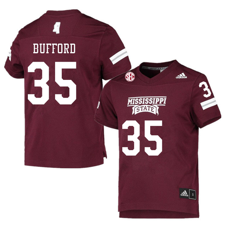 Men #35 Javaris Bufford Mississippi State Bulldogs College Football Jerseys Sale-Maroon